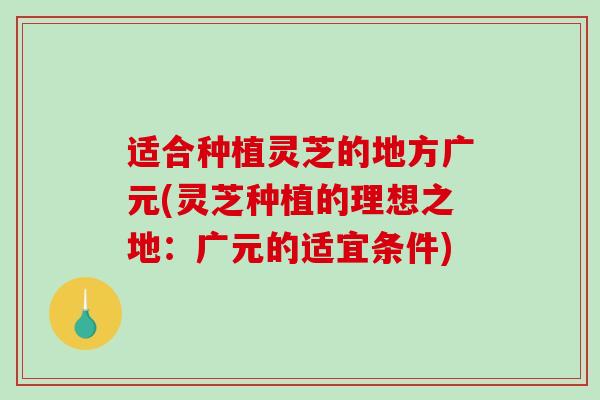 适合种植灵芝的地方广元(灵芝种植的理想之地:广元的适宜条件)-第1张图片-破壁灵芝孢子粉研究指南 适合种植灵芝的地方广元(灵芝种植的理想之地:广元的适宜条件)-第1张图片-破壁灵芝孢子粉研究指南