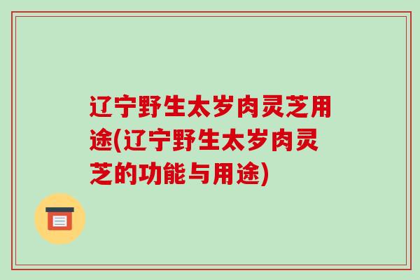 辽宁野生太岁肉灵芝用途(辽宁野生太岁肉灵芝的功能与用途)-第1张图片-破壁灵芝孢子粉研究指南 辽宁野生太岁肉灵芝用途(辽宁野生太岁肉灵芝的功能与用途)-第1张图片-破壁灵芝孢子粉研究指南