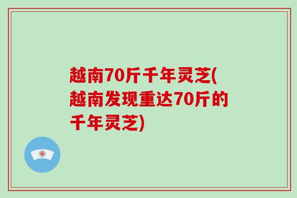 越南70斤千年灵芝(越南发现重达70斤的千年灵芝)-第1张图片-破壁灵芝孢子粉研究指南 越南70斤千年灵芝(越南发现重达70斤的千年灵芝)-第1张图片-破壁灵芝孢子粉研究指南