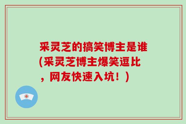 采灵芝的搞笑博主是谁(采灵芝博主爆笑逗比,网友快速入坑!)-第1张图片-破壁灵芝孢子粉研究指南 采灵芝的搞笑博主是谁(采灵芝博主爆笑逗比,网友快速入坑!)-第1张图片-破壁灵芝孢子粉研究指南