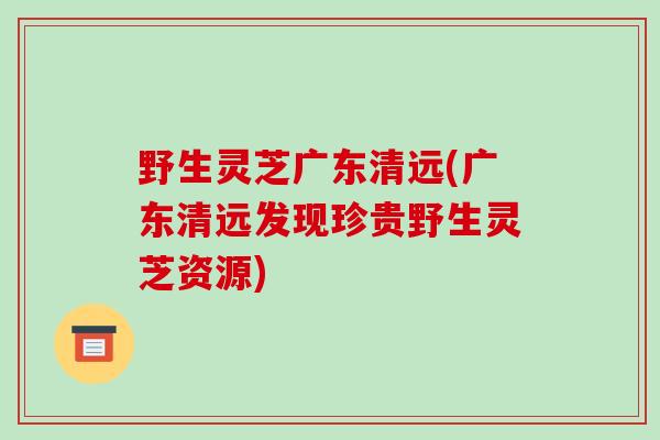 野生灵芝广东清远(广东清远发现珍贵野生灵芝资源)-第1张图片-破壁灵芝孢子粉研究指南 野生灵芝广东清远(广东清远发现珍贵野生灵芝资源)-第1张图片-破壁灵芝孢子粉研究指南