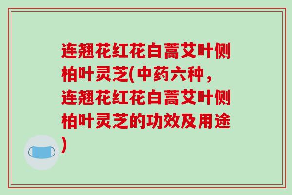 连翘花红花白蒿艾叶侧柏叶灵芝(中药六种,连翘花红花白蒿艾叶侧柏叶灵芝的功效及用途)-第1张图片-破壁灵芝孢子粉研究指南 连翘花红花白蒿艾叶侧柏叶灵芝(中药六种,连翘花红花白蒿艾叶侧柏叶灵芝的功效及用途)-第1张图片-破壁灵芝孢子粉研究指南