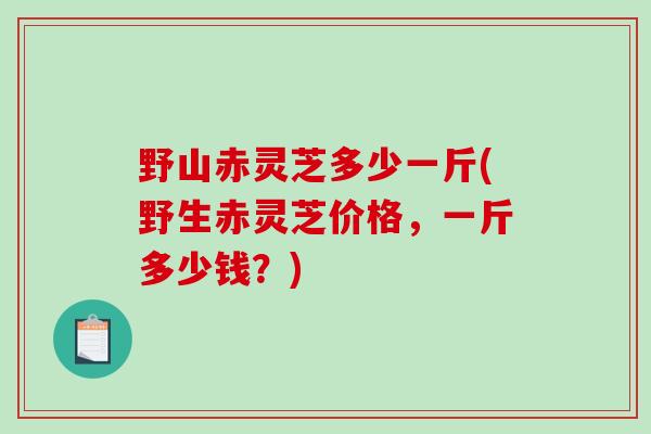 野山赤灵芝多少一斤(野生赤灵芝价格，一斤多少钱？)-第1张图片-破壁灵芝孢子粉研究指南