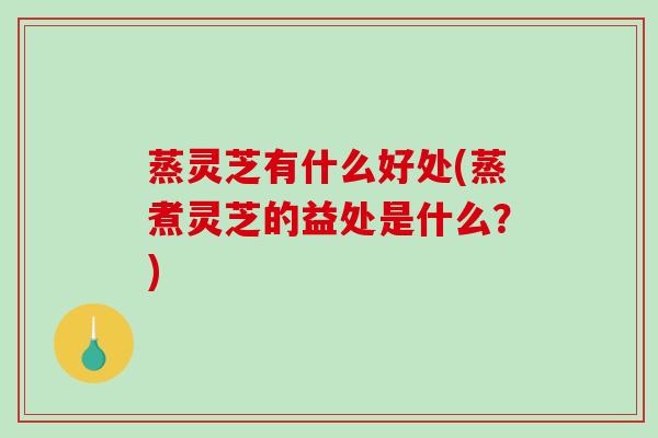 蒸灵芝有什么好处(蒸煮灵芝的益处是什么?)-第1张图片-破壁灵芝孢子粉研究指南 蒸灵芝有什么好处(蒸煮灵芝的益处是什么?)-第1张图片-破壁灵芝孢子粉研究指南