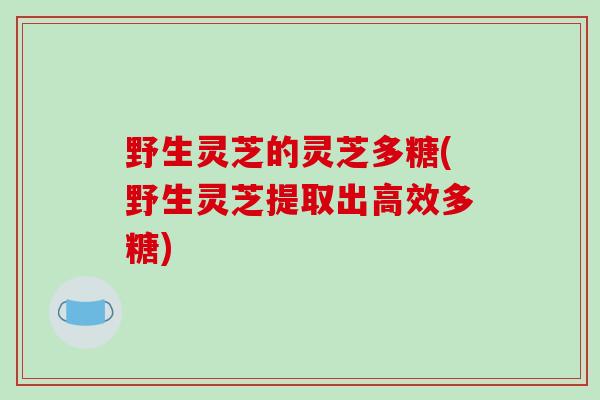 野生灵芝的灵芝多糖(野生灵芝提取出高效多糖)-第1张图片-破壁灵芝孢子粉研究指南 野生灵芝的灵芝多糖(野生灵芝提取出高效多糖)-第1张图片-破壁灵芝孢子粉研究指南