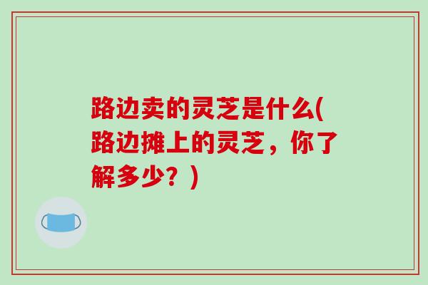 路边卖的灵芝是什么(路边摊上的灵芝，你了解多少？)-第1张图片-破壁灵芝孢子粉研究指南