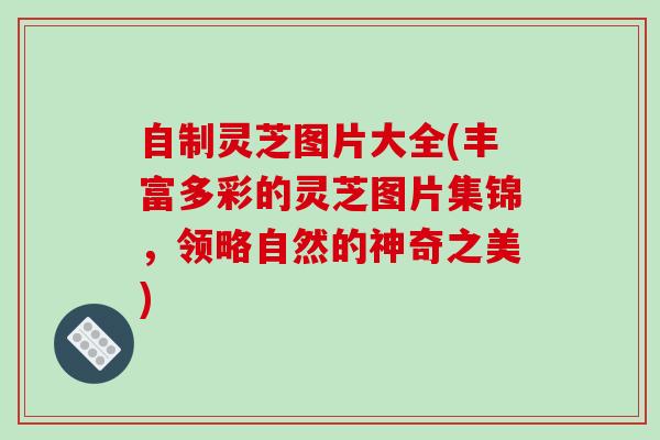 自制灵芝图片大全(丰富多彩的灵芝图片集锦,领略自然的神奇之美)-第1张图片-破壁灵芝孢子粉研究指南 自制灵芝图片大全(丰富多彩的灵芝图片集锦,领略自然的神奇之美)-第1张图片-破壁灵芝孢子粉研究指南
