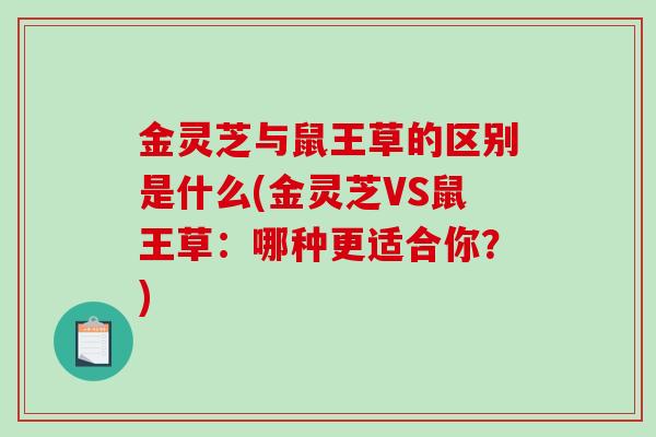 金灵芝与鼠王草的区别是什么(金灵芝VS鼠王草:哪种更适合你?)-第1张图片-破壁灵芝孢子粉研究指南 金灵芝与鼠王草的区别是什么(金灵芝VS鼠王草:哪种更适合你?)-第1张图片-破壁灵芝孢子粉研究指南