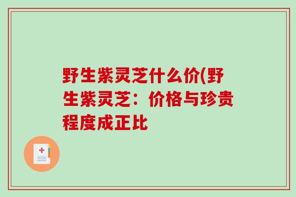 野生紫灵芝什么价(野生紫灵芝：价格与珍贵程度成正比-第1张图片-破壁灵芝孢子粉研究指南
