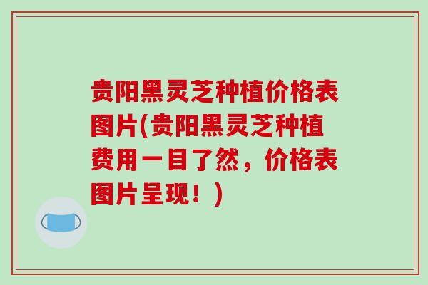 贵阳黑灵芝种植价格表图片(贵阳黑灵芝种植费用一目了然,价格表图片呈现!)-第1张图片-破壁灵芝孢子粉研究指南 贵阳黑灵芝种植价格表图片(贵阳黑灵芝种植费用一目了然,价格表图片呈现!)-第1张图片-破壁灵芝孢子粉研究指南