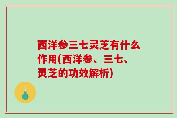 西洋参三七灵芝有什么作用(西洋参、三七、灵芝的功效解析)-第1张图片-破壁灵芝孢子粉研究指南 西洋参三七灵芝有什么作用(西洋参、三七、灵芝的功效解析)-第1张图片-破壁灵芝孢子粉研究指南