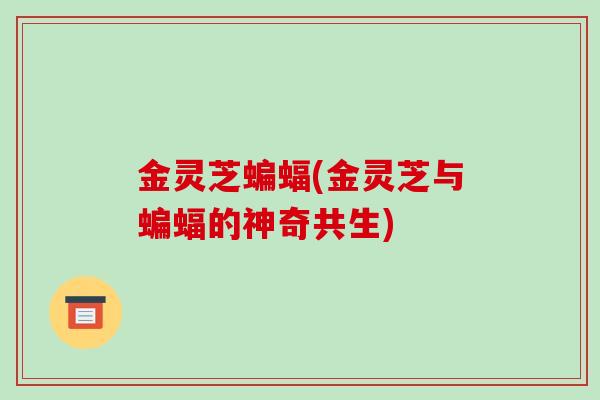 金灵芝蝙蝠(金灵芝与蝙蝠的神奇共生)-第1张图片-破壁灵芝孢子粉研究指南