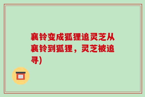 襄铃变成狐狸追灵芝从襄铃到狐狸,灵芝被追寻)-第1张图片-破壁灵芝孢子粉研究指南 襄铃变成狐狸追灵芝从襄铃到狐狸,灵芝被追寻)-第1张图片-破壁灵芝孢子粉研究指南