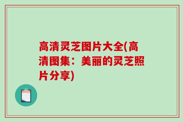 高清灵芝图片大全(高清图集:美丽的灵芝照片分享)-第1张图片-破壁灵芝孢子粉研究指南 高清灵芝图片大全(高清图集:美丽的灵芝照片分享)-第1张图片-破壁灵芝孢子粉研究指南