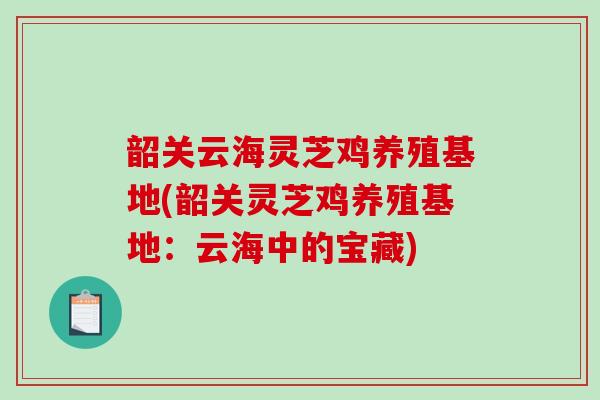 韶关云海灵芝鸡养殖基地(韶关灵芝鸡养殖基地:云海中的宝藏)-第1张图片-破壁灵芝孢子粉研究指南 韶关云海灵芝鸡养殖基地(韶关灵芝鸡养殖基地:云海中的宝藏)-第1张图片-破壁灵芝孢子粉研究指南