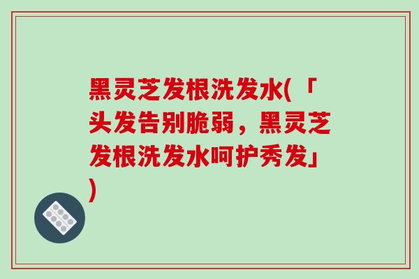 黑灵芝发根洗发水(「头发告别脆弱,黑灵芝发根洗发水呵护秀发」)-第1张图片-破壁灵芝孢子粉研究指南 黑灵芝发根洗发水(「头发告别脆弱,黑灵芝发根洗发水呵护秀发」)-第1张图片-破壁灵芝孢子粉研究指南