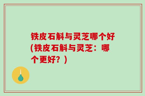 铁皮石斛与灵芝哪个好(铁皮石斛与灵芝:哪个更好?)-第1张图片-破壁灵芝孢子粉研究指南 铁皮石斛与灵芝哪个好(铁皮石斛与灵芝:哪个更好?)-第1张图片-破壁灵芝孢子粉研究指南