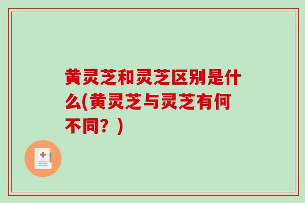 黄灵芝和灵芝区别是什么(黄灵芝与灵芝有何不同?)-第1张图片-破壁灵芝孢子粉研究指南 黄灵芝和灵芝区别是什么(黄灵芝与灵芝有何不同?)-第1张图片-破壁灵芝孢子粉研究指南