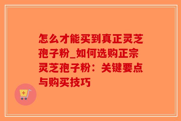 怎么才能买到真正灵芝孢子粉_如何选购正宗灵芝孢子粉:关键要点与购买技巧-第1张图片-破壁灵芝孢子粉研究指南 怎么才能买到真正灵芝孢子粉_如何选购正宗灵芝孢子粉:关键要点与购买技巧-第1张图片-破壁灵芝孢子粉研究指南
