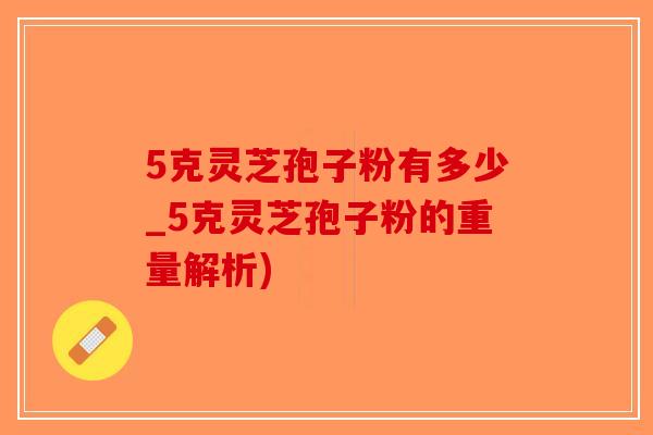 5克灵芝孢子粉有多少_5克灵芝孢子粉的重量解析)-第1张图片-破壁灵芝孢子粉研究指南 5克灵芝孢子粉有多少_5克灵芝孢子粉的重量解析)-第1张图片-破壁灵芝孢子粉研究指南