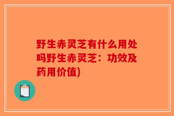 野生赤灵芝有什么用处吗野生赤灵芝：功效及药用价值)-第1张图片-破壁灵芝孢子粉研究指南