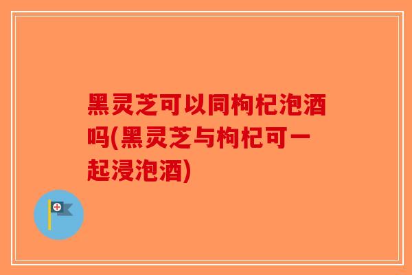 黑灵芝可以同枸杞泡酒吗(黑灵芝与枸杞可一起浸泡酒)-第1张图片-破壁灵芝孢子粉研究指南