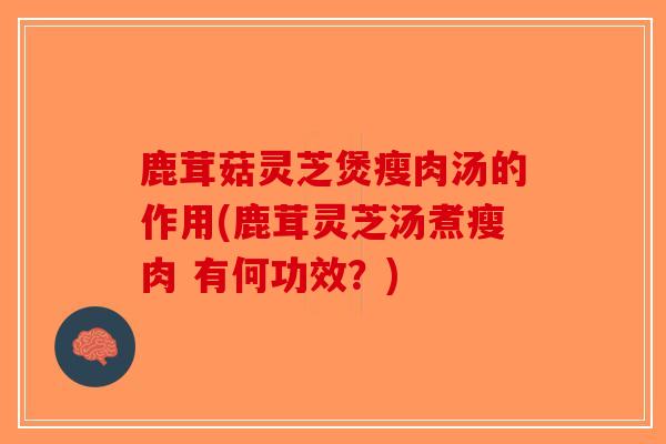鹿茸菇灵芝煲瘦肉汤的作用(鹿茸灵芝汤煮瘦肉 有何功效?)-第1张图片-破壁灵芝孢子粉研究指南 鹿茸菇灵芝煲瘦肉汤的作用(鹿茸灵芝汤煮瘦肉 有何功效?)-第1张图片-破壁灵芝孢子粉研究指南