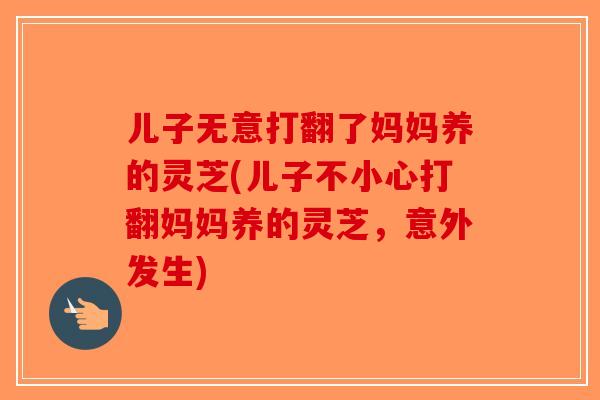 儿子无意打翻了妈妈养的灵芝(儿子不小心打翻妈妈养的灵芝,意外发生)-第1张图片-破壁灵芝孢子粉研究指南 儿子无意打翻了妈妈养的灵芝(儿子不小心打翻妈妈养的灵芝,意外发生)-第1张图片-破壁灵芝孢子粉研究指南