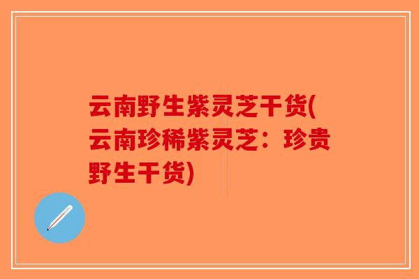 云南野生紫灵芝干货(云南珍稀紫灵芝:珍贵野生干货)-第1张图片-破壁灵芝孢子粉研究指南 云南野生紫灵芝干货(云南珍稀紫灵芝:珍贵野生干货)-第1张图片-破壁灵芝孢子粉研究指南