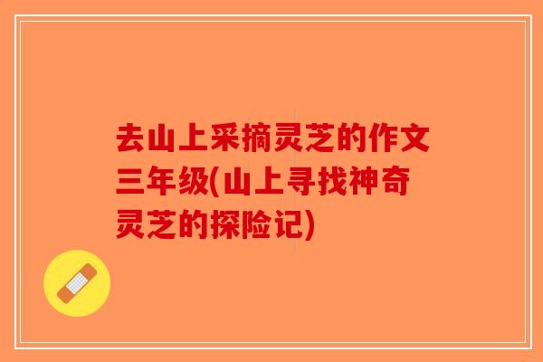 去山上采摘灵芝的作文三年级(山上寻找神奇灵芝的探险记)-第1张图片-破壁灵芝孢子粉研究指南