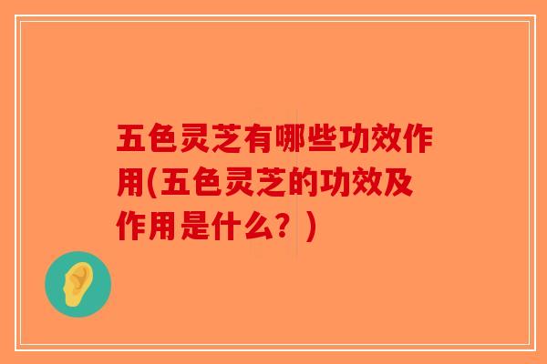 五色灵芝有哪些功效作用(五色灵芝的功效及作用是什么?)-第1张图片-破壁灵芝孢子粉研究指南 五色灵芝有哪些功效作用(五色灵芝的功效及作用是什么?)-第1张图片-破壁灵芝孢子粉研究指南