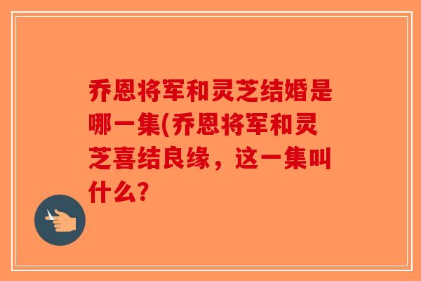 乔恩将军和灵芝结婚是哪一集(乔恩将军和灵芝喜结良缘，这一集叫什么？-第1张图片-破壁灵芝孢子粉研究指南