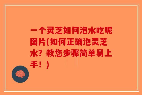 一个灵芝如何泡水吃呢图片(如何正确泡灵芝水？教您步骤简单易上手！)-第1张图片-破壁灵芝孢子粉研究指南
