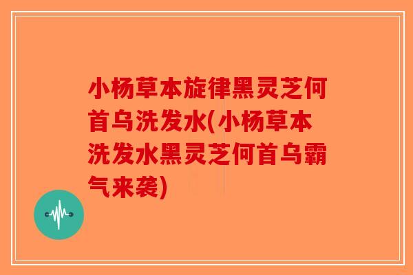 小杨草本旋律黑灵芝何首乌洗发水(小杨草本洗发水黑灵芝何首乌霸气来袭)-第1张图片-破壁灵芝孢子粉研究指南 小杨草本旋律黑灵芝何首乌洗发水(小杨草本洗发水黑灵芝何首乌霸气来袭)-第1张图片-破壁灵芝孢子粉研究指南