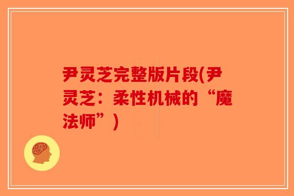 尹灵芝完整版片段(尹灵芝：柔性机械的“魔法师”)-第1张图片-破壁灵芝孢子粉研究指南
