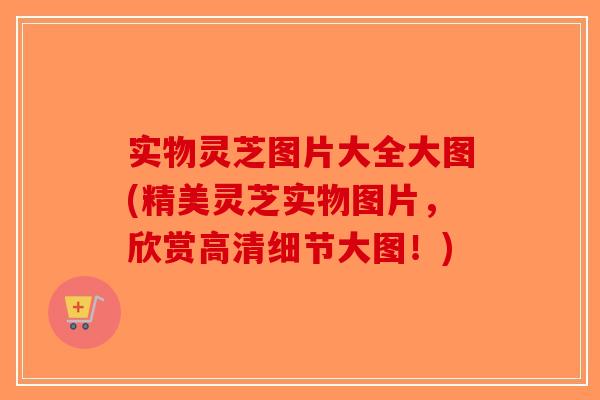 实物灵芝图片大全大图(精美灵芝实物图片，欣赏高清细节大图！)-第1张图片-破壁灵芝孢子粉研究指南