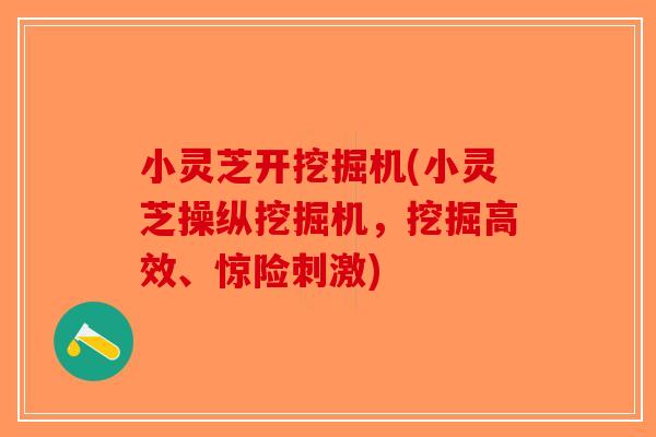 小灵芝开挖掘机(小灵芝操纵挖掘机，挖掘高效、惊险刺激)-第1张图片-破壁灵芝孢子粉研究指南