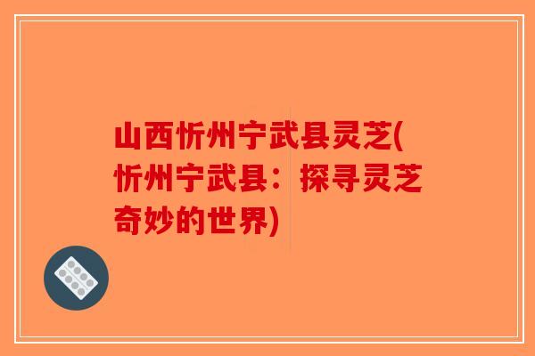 山西忻州宁武县灵芝(忻州宁武县:探寻灵芝奇妙的世界)-第1张图片-破壁灵芝孢子粉研究指南 山西忻州宁武县灵芝(忻州宁武县:探寻灵芝奇妙的世界)-第1张图片-破壁灵芝孢子粉研究指南