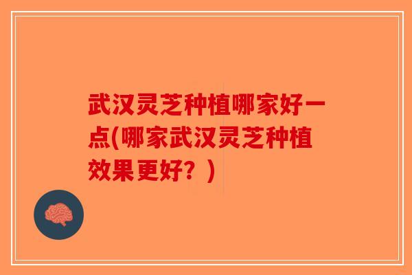 武汉灵芝种植哪家好一点(哪家武汉灵芝种植效果更好？)-第1张图片-破壁灵芝孢子粉研究指南