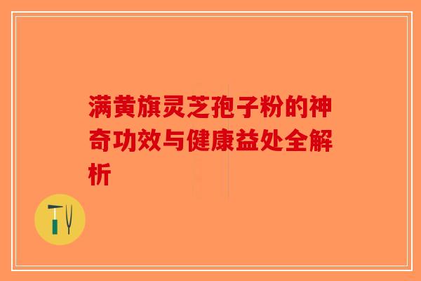 满黄旗灵芝孢子粉的神奇功效与健康益处全解析-第1张图片-破壁灵芝孢子粉研究指南