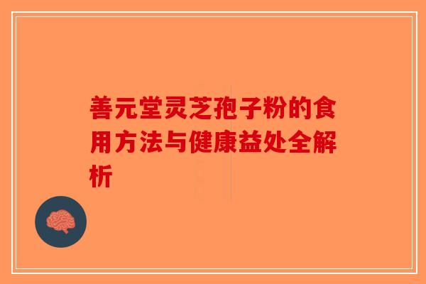 善元堂灵芝孢子粉的食用方法与健康益处全解析-第1张图片-破壁灵芝孢子粉研究指南