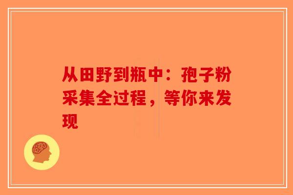 从田野到瓶中：孢子粉采集全过程，等你来发现-第1张图片-破壁灵芝孢子粉研究指南