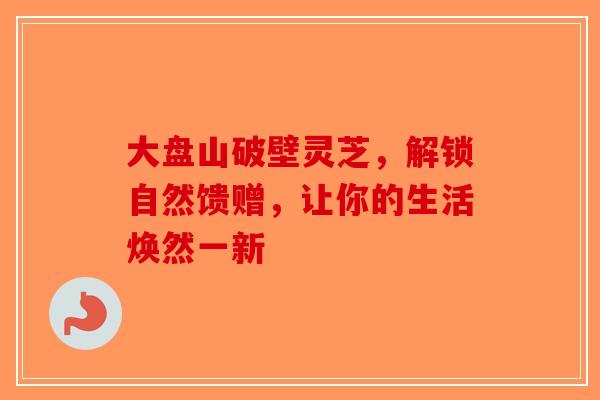 大盘山破壁灵芝，解锁自然馈赠，让你的生活焕然一新-第1张图片-破壁灵芝孢子粉研究指南