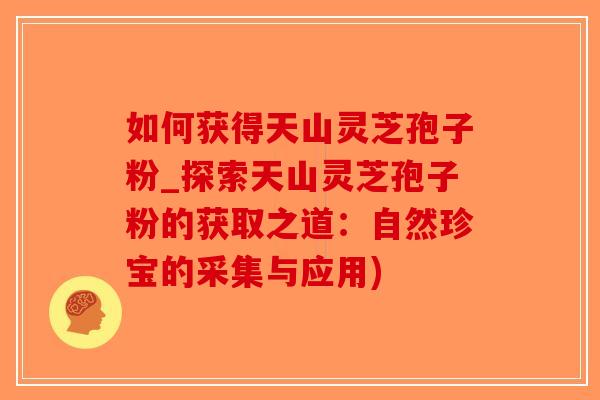 如何获得天山灵芝孢子粉_探索天山灵芝孢子粉的获取之道：自然珍宝的采集与应用)-第1张图片-破壁灵芝孢子粉研究指南