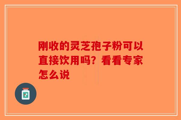 刚收的灵芝孢子粉可以直接饮用吗？看看专家怎么说-第1张图片-破壁灵芝孢子粉研究指南