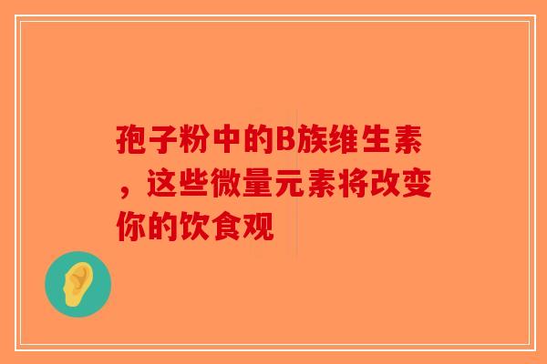 孢子粉中的B族维生素，这些微量元素将改变你的饮食观-第1张图片-破壁灵芝孢子粉研究指南