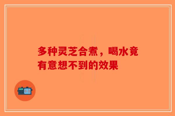 多种灵芝合煮，喝水竟有意想不到的效果-第1张图片-破壁灵芝孢子粉研究指南