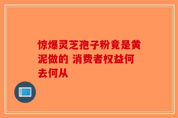 惊爆灵芝孢子粉竟是黄泥做的 消费者权益何去何从-第1张图片-破壁灵芝孢子粉研究指南