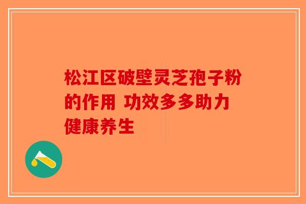松江区破壁灵芝孢子粉的作用 功效多多助力健康养生-第1张图片-破壁灵芝孢子粉研究指南